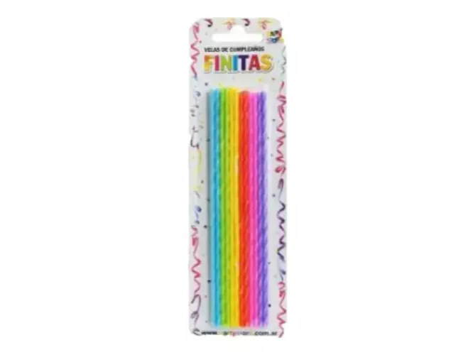 VELA FINITA MULTICOLOR PASTEL 17 cm