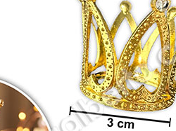 Adorno corona mini con perlas dorada/plateada