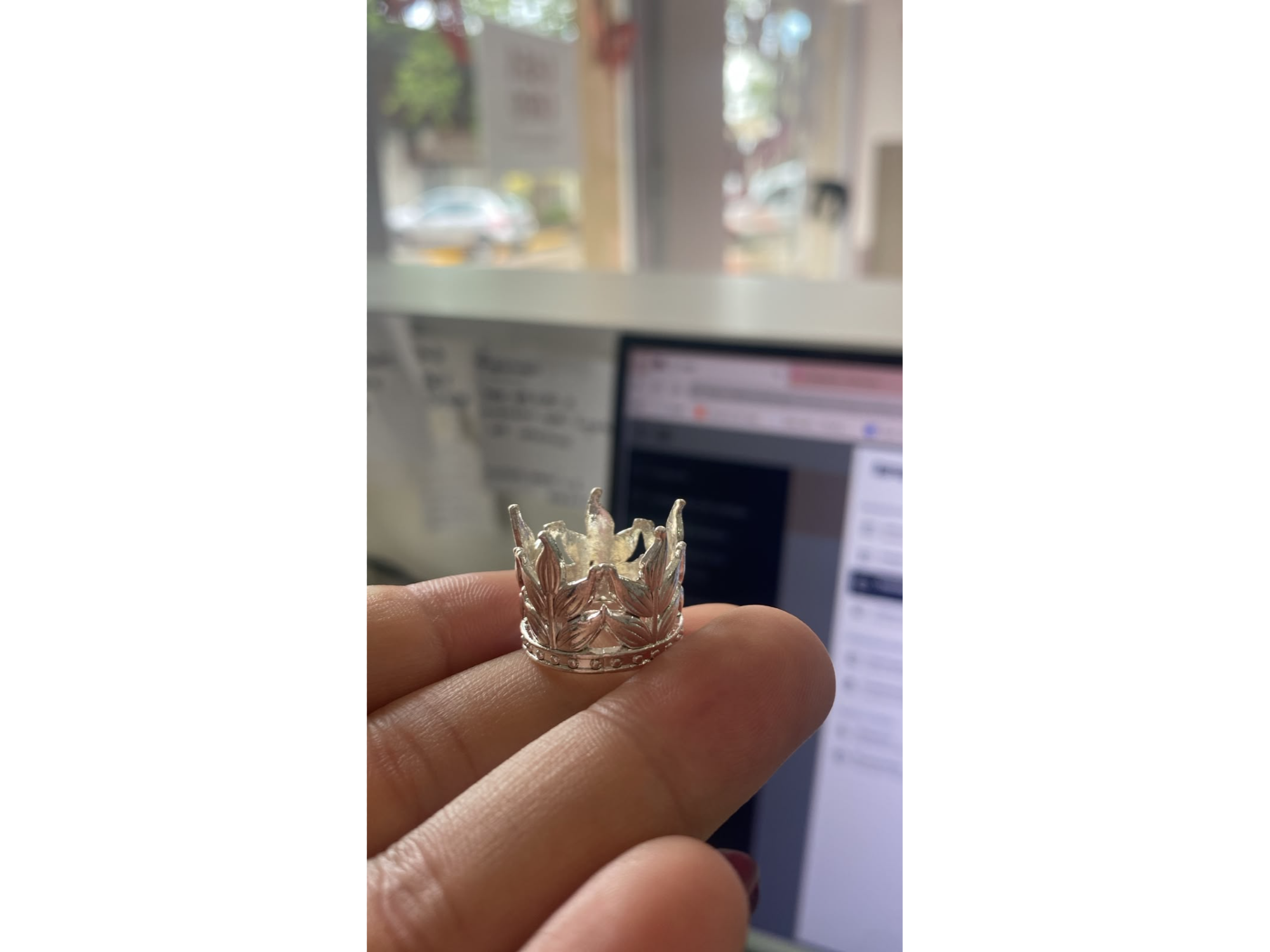 Adorno corona super mini plateada