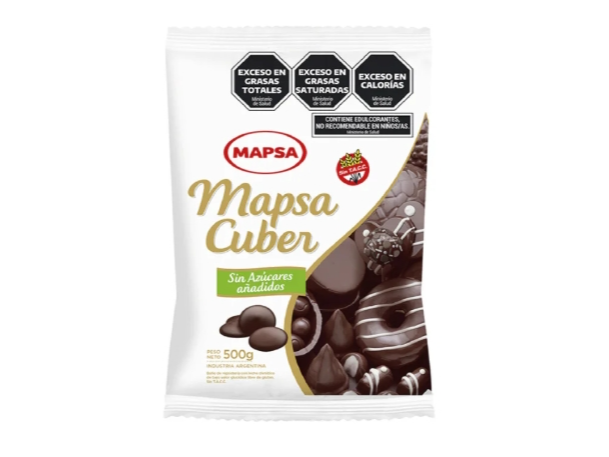 Chocolate mapsacuber boton marron sin azucar x500grs.
