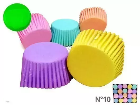 Pirotin cupcake N°10 Colores pasteles x25uni