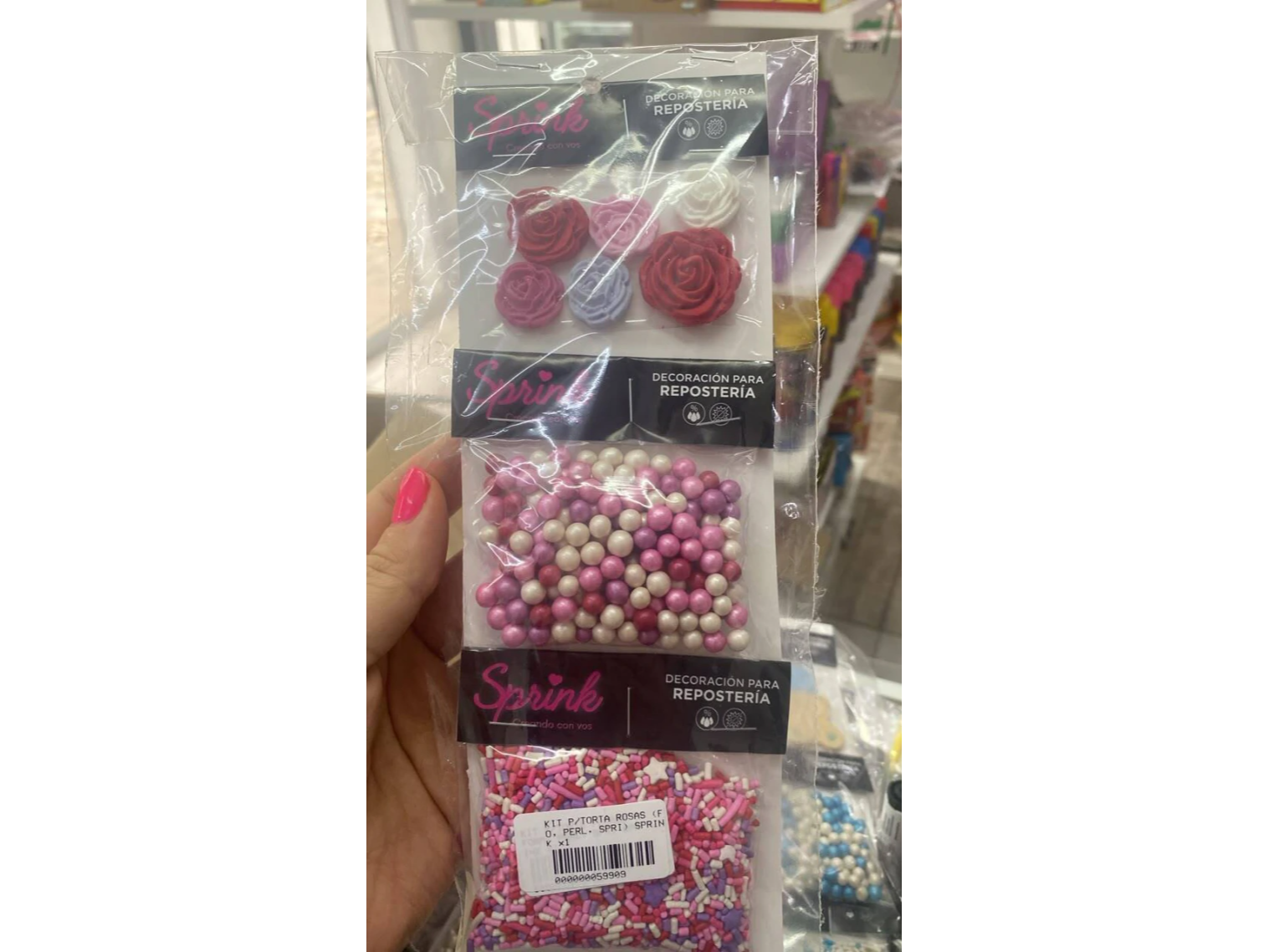 Kit para torta rosas (formas, perlas,sprinkles) sprink x1