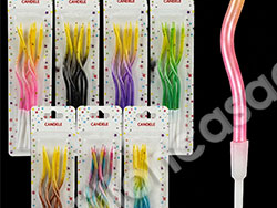 Blister vela pinche con ondas y manchas degrade varios colores x6
