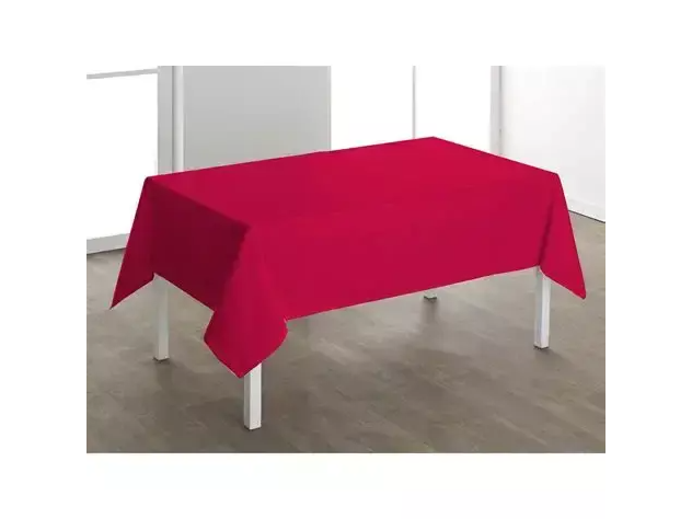 Mantel rectangular tusor liso rojo 1.40x2mtx1 v.h