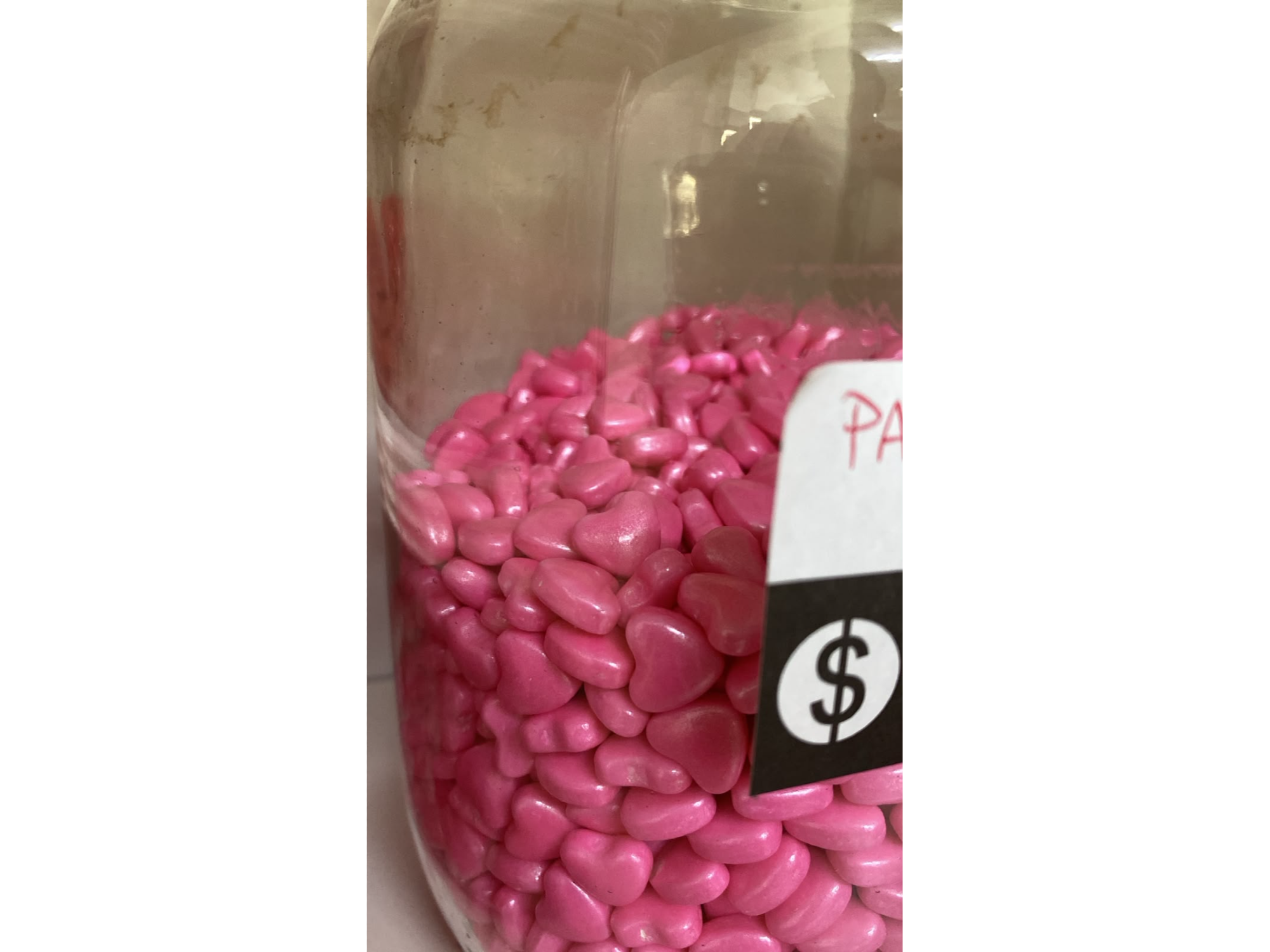Pastillas corazon perlado rosa bluperX100GR