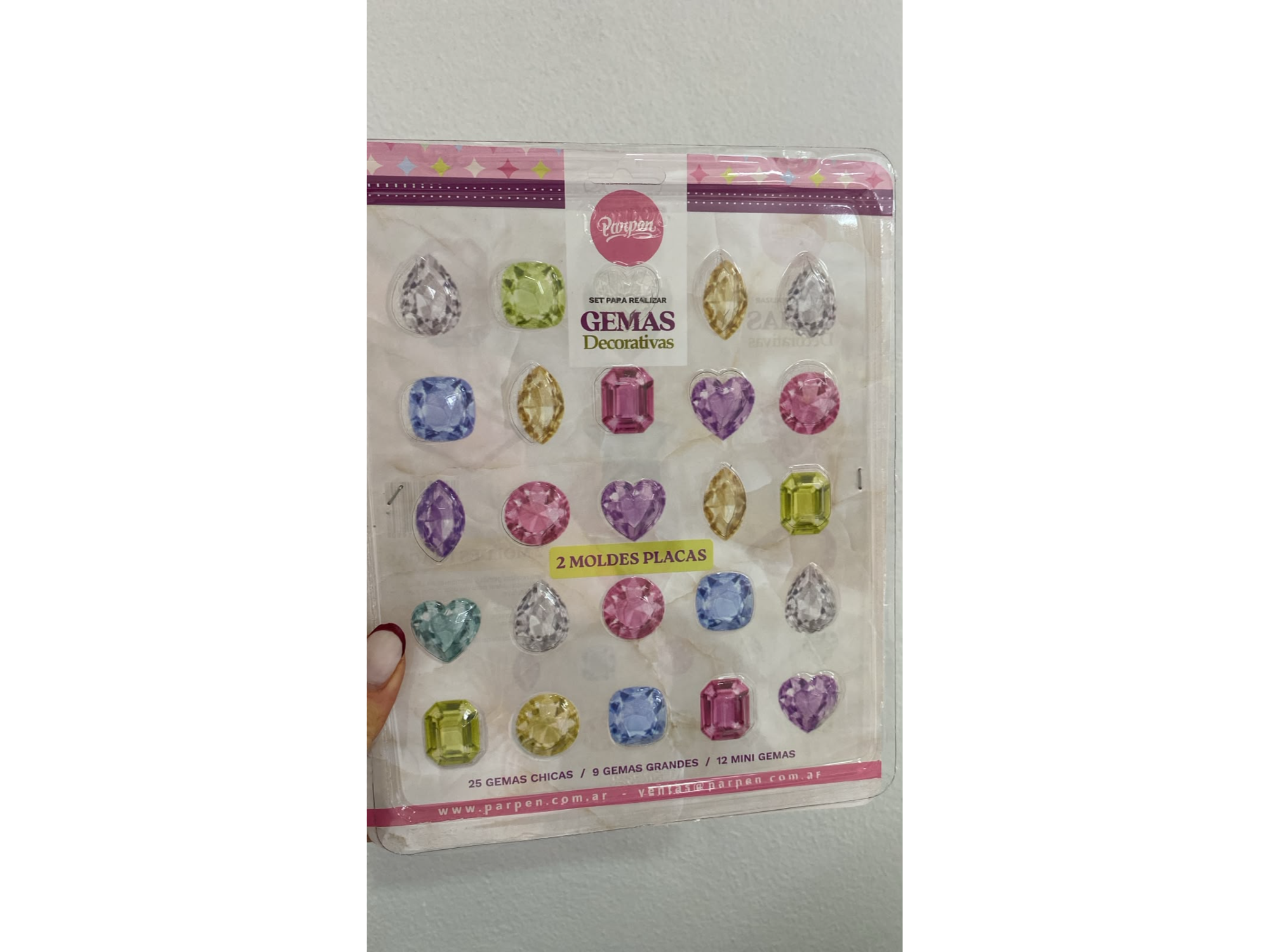 Set placa gemas decorativas parpen x2