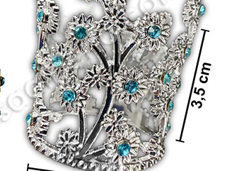 Adorno corona con strass flor dorada/plateada
