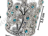 Adorno corona con strass flor dorada/plateada