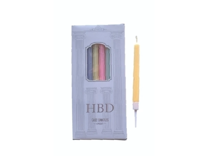 Vela metalizada pastel x6u