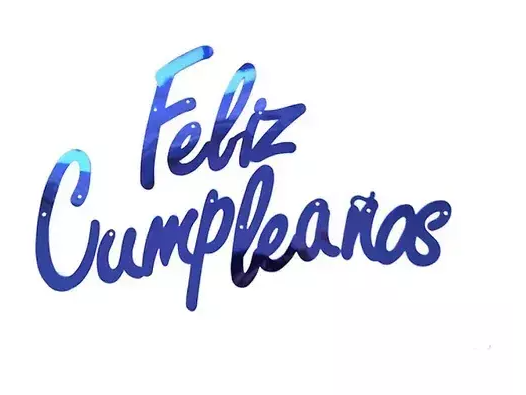 Banderin feliz cumpleaños cursiva metalizado x1 DE CARTON