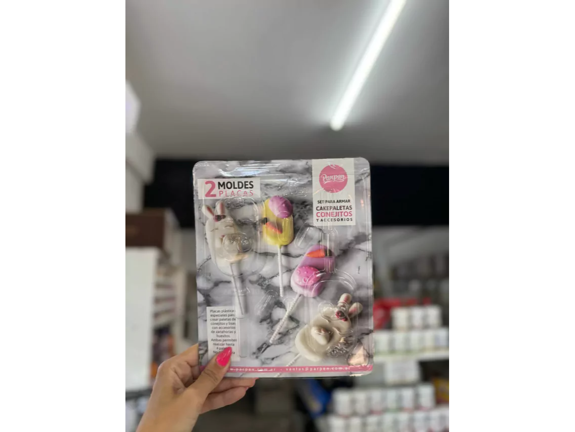 Set Parpen para cakepaletas conejitos
