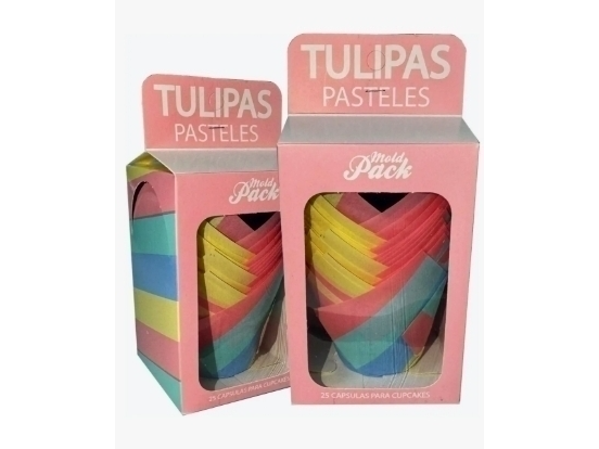 Tulipas de papel multicolor pastel (mpack) x25u.