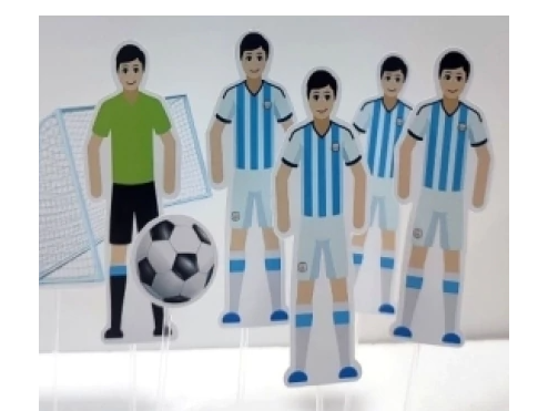 Pinche adorno jugadores con escudo x6u. etiquetados