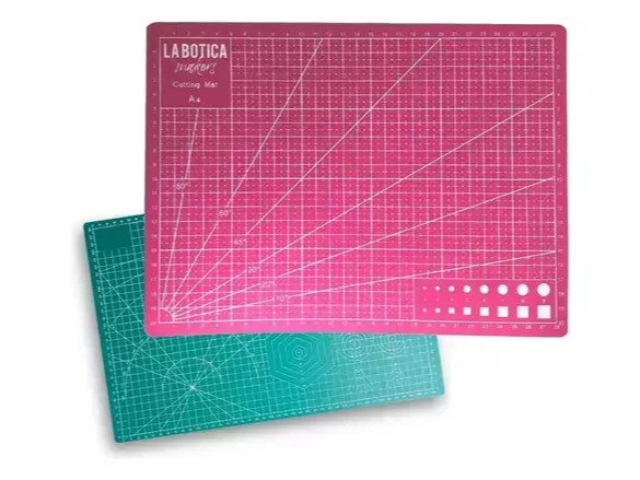 Placa tabla de corte rosa y verde  x1 la botica