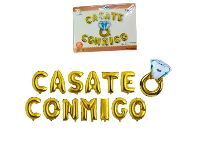 Globo frase casate conmigo x1 14 piezas