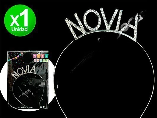 VINCHA NOVIA DELUXE METAL Y STRASS X1