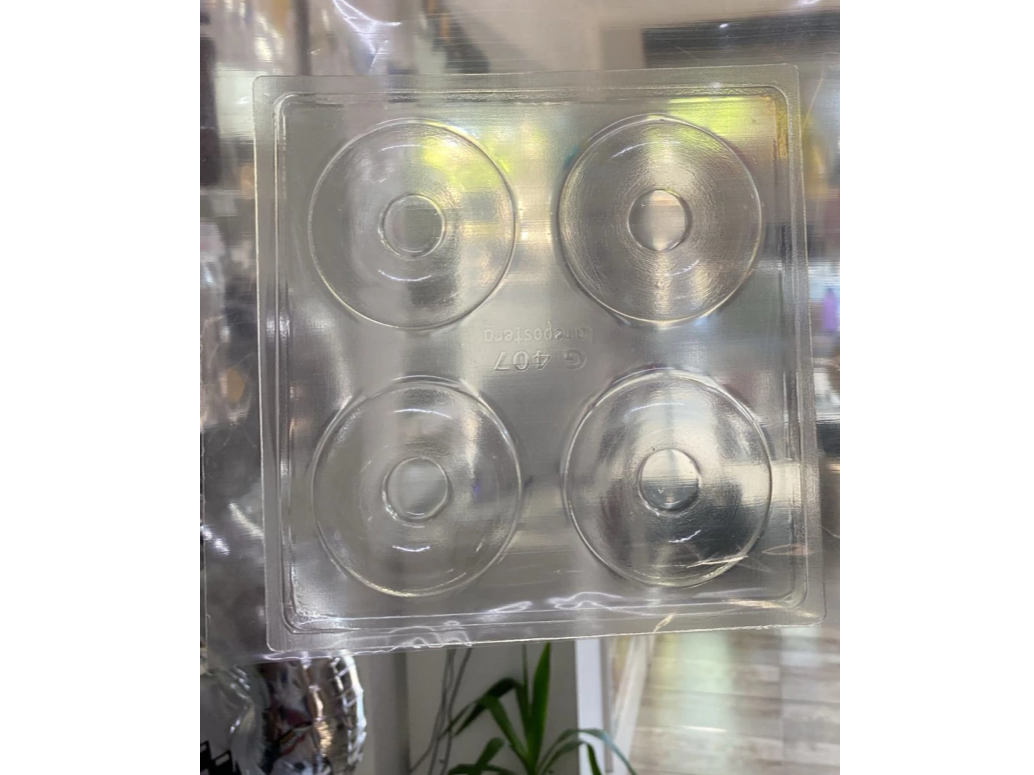 Placa para bombon/souvenir 4 donas de 6 cm