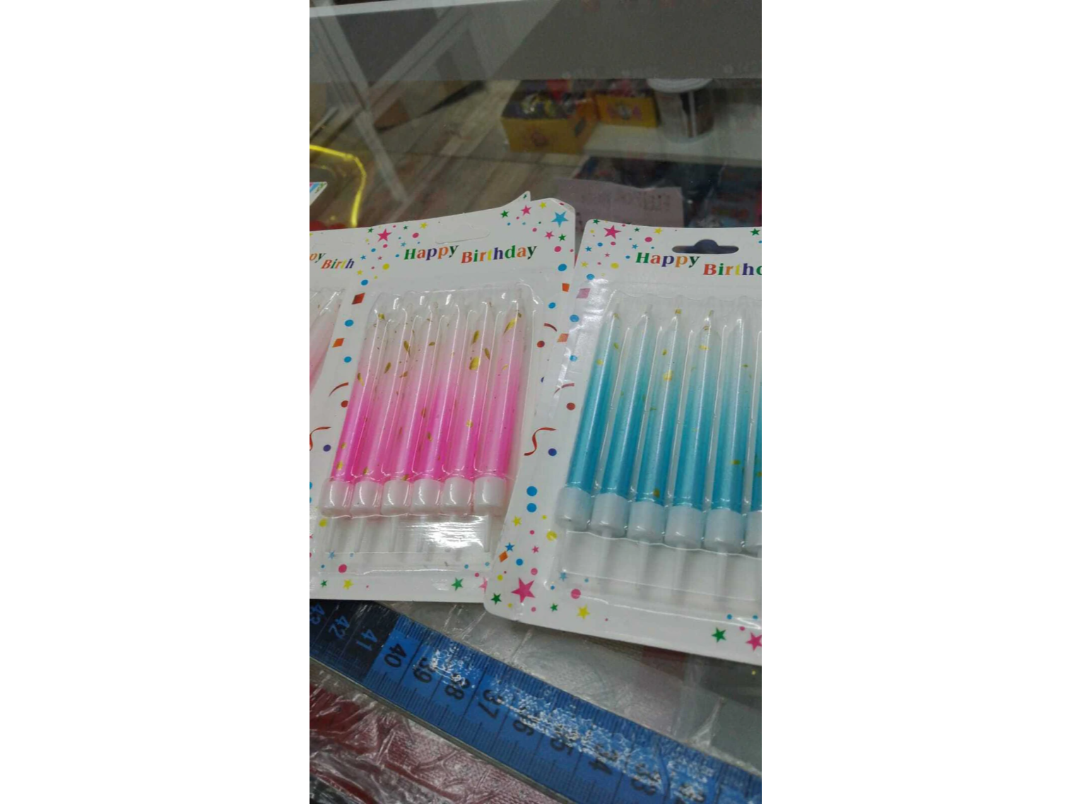 Blister vela degrade varios colores 9cm x6