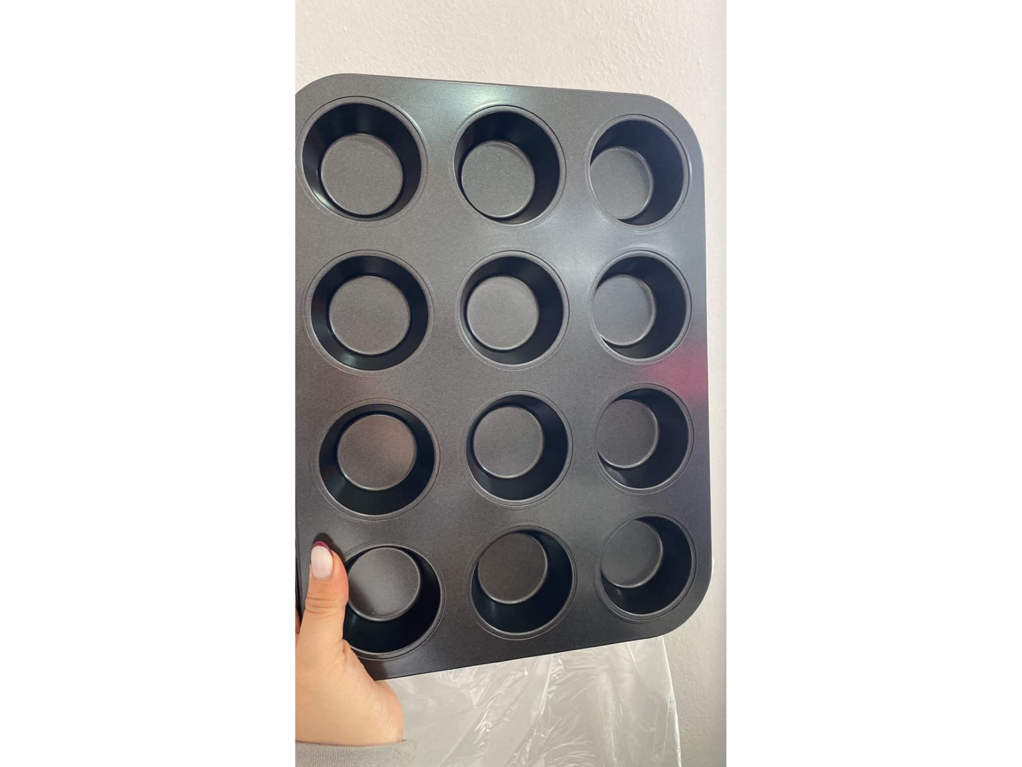 Placa antiadherente negra para 12 cupcake x1
