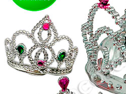 Tiara reina plateada plastica