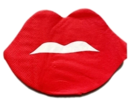 SERVILLETA DIA DE LOS ENAMORADOS FORMA DE BESO x12