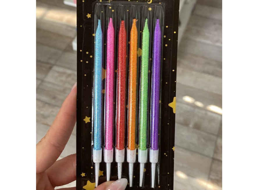 vela glitter iridiscente multicolor 12.5 cm xunidad