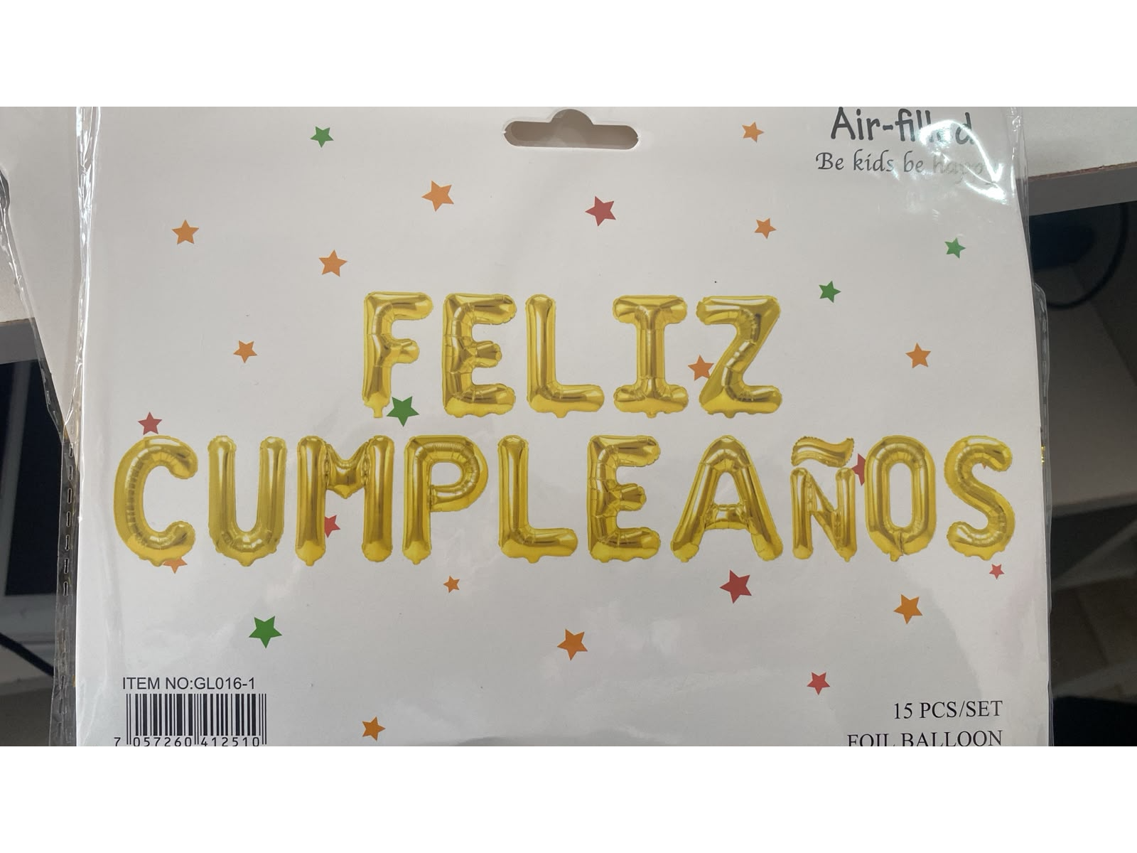 Globo frase feliz cumpleaños MAYUSCULA