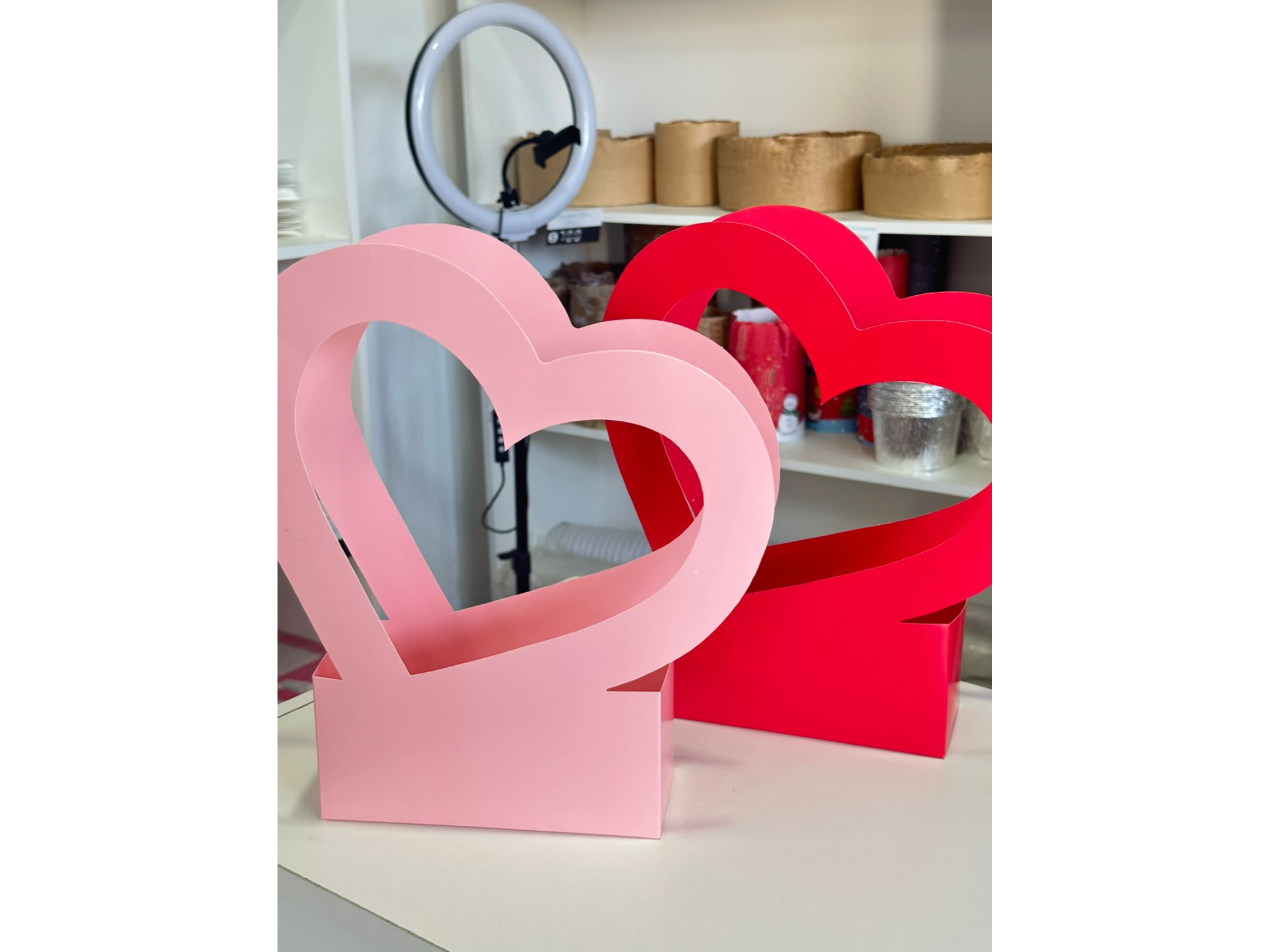 Caja multiuso canasta corazon rojo