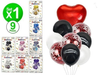 Kit globos decoracion corazon/confetti x9