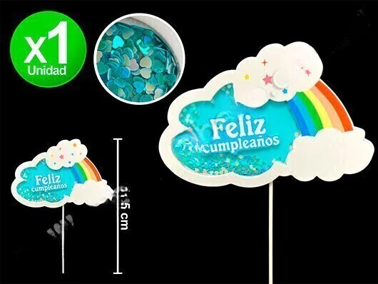 Pinche feliz cumpleaños arcoiris confetti