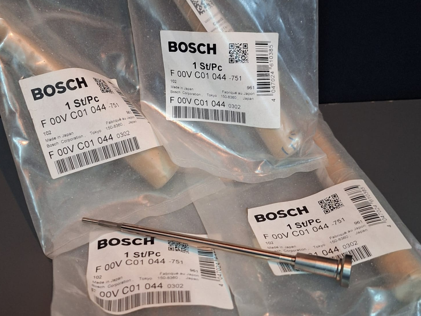 F 00V C01 044 - JUEGO VALVULAS BOSCH INYECTOR COMMON RAIL - KIA / HYUNDAI