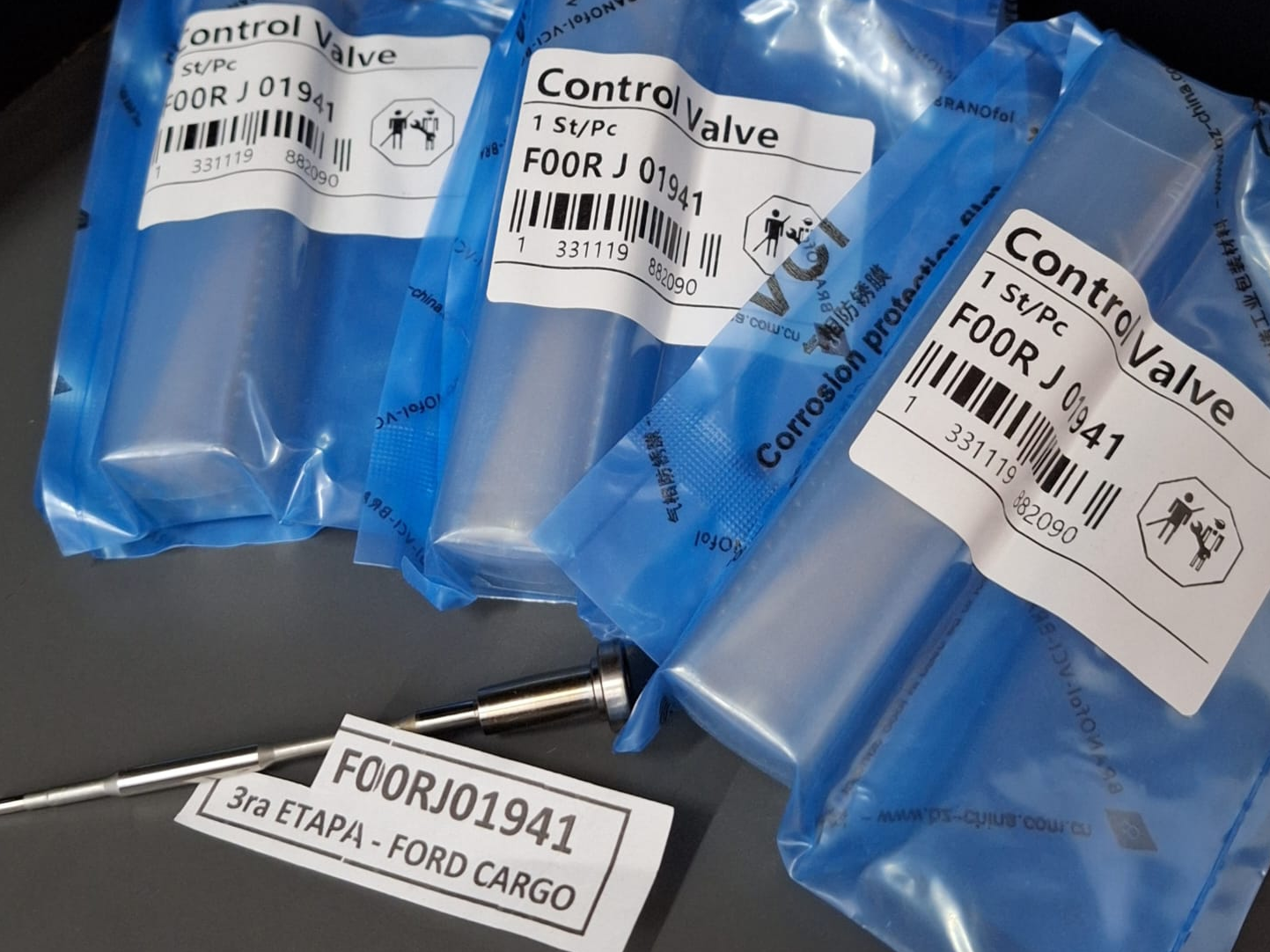 F 00R J01 941 - JUEGO VALVULAS CHINAS INYECTOR COMMON RAIL - CUMMINS - FORD - VW