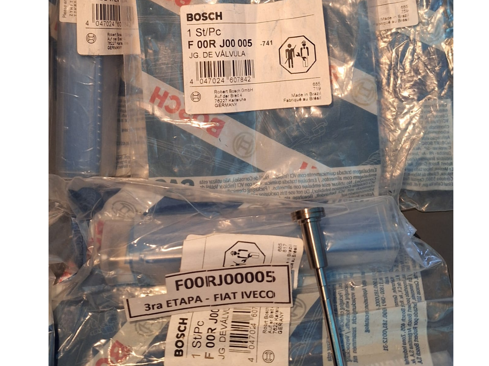 F 00R J00 005 - JUEGO VALVULAS BOSCH COMMON RAIL - FIAT / PEUGEOT / CITROEN de POTENCIA DIESEL