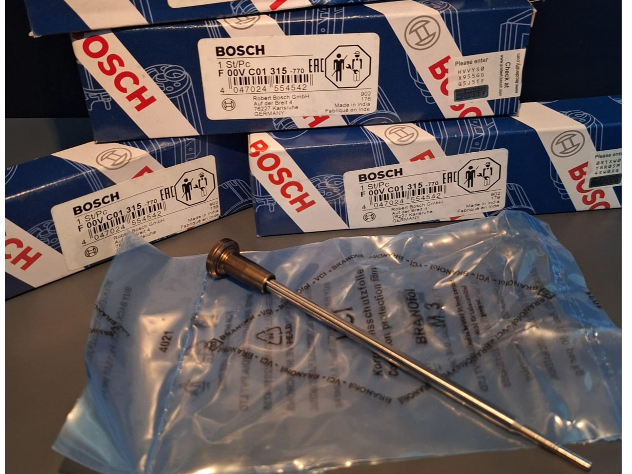 F 00V C01 315 - JUEGO VALVULAS BOSCH INYECTOR COMMON RAIL - PEUGEOT / CITROEN / ECOSPORT