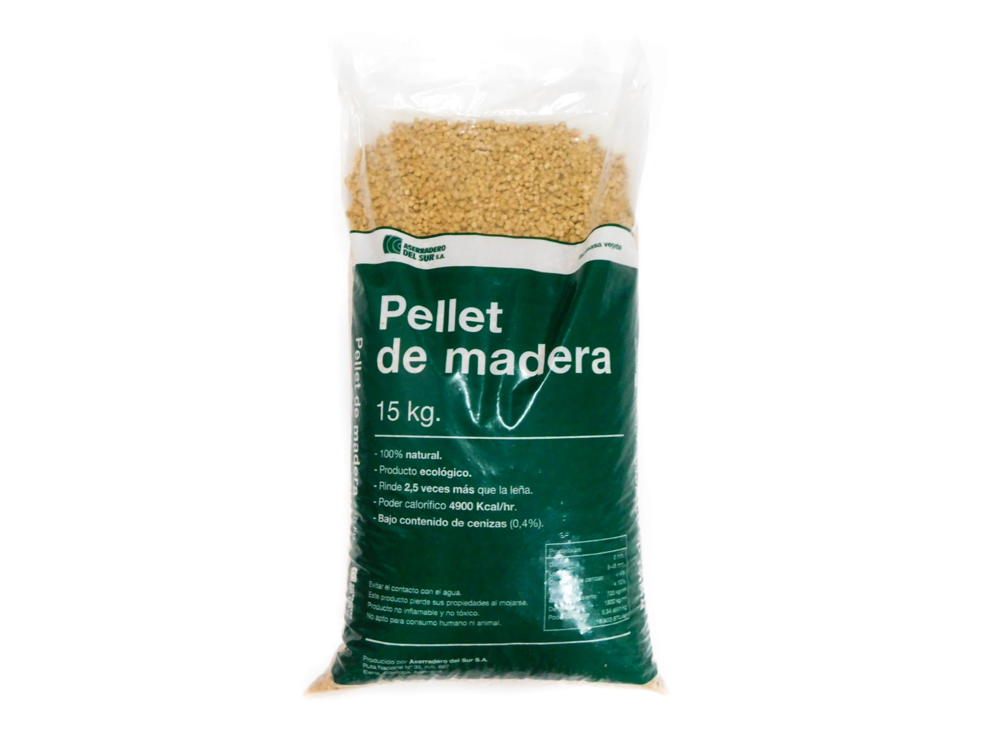 Pellet de madera x 15 kg