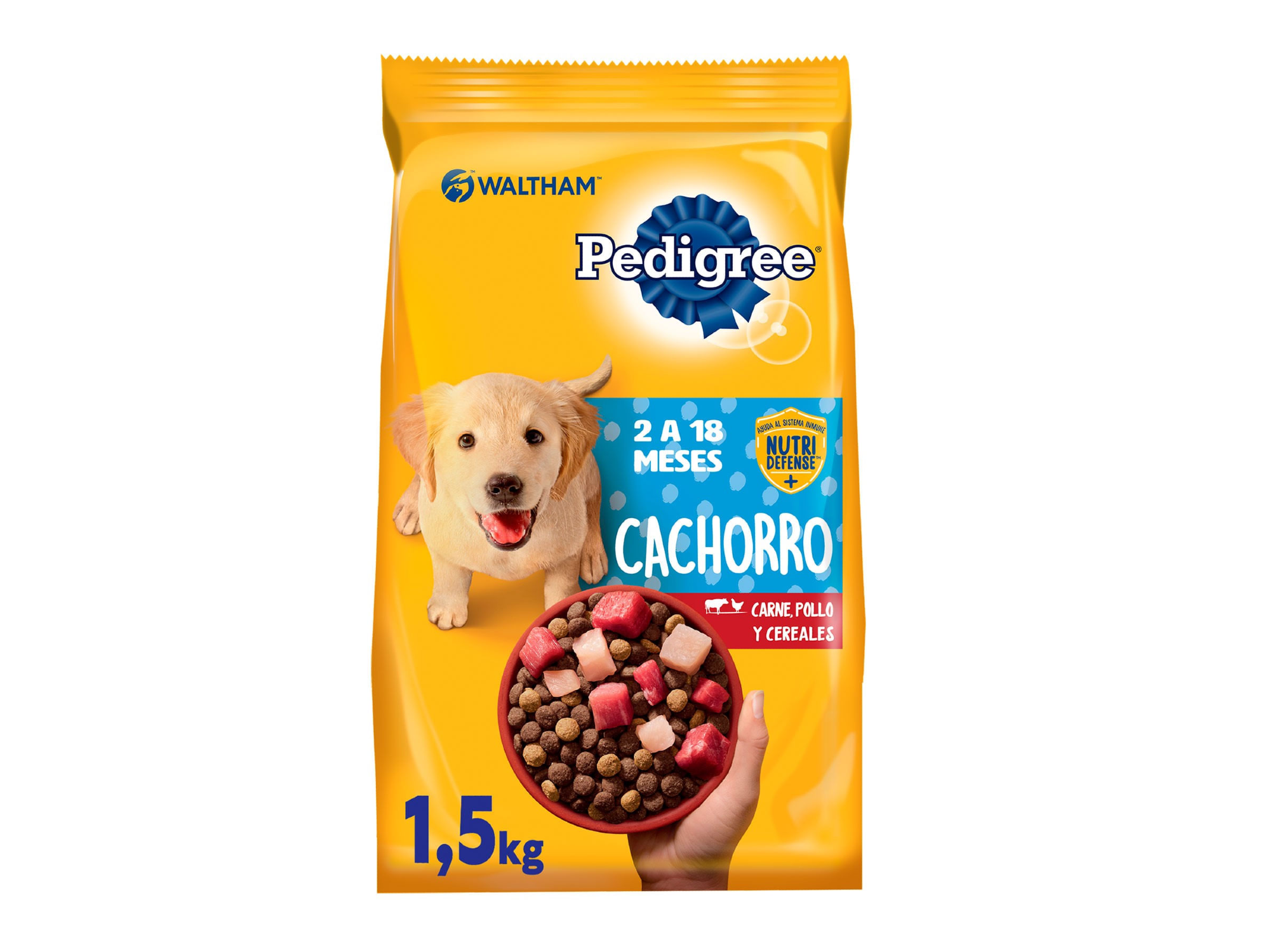 Pedigree cachorro sano crecimiento