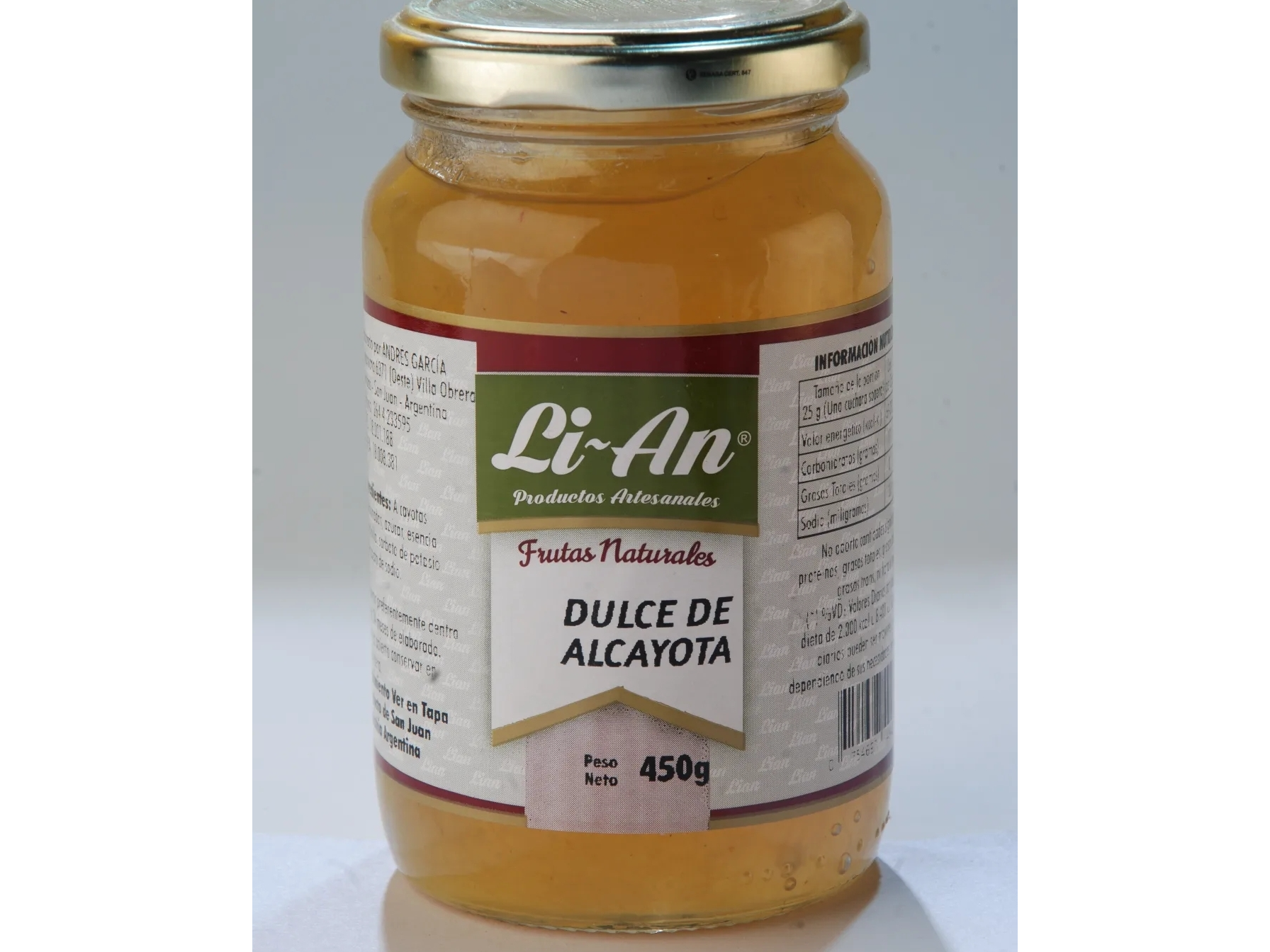 Dulce de Alcayota de LiAN • Productos de San Juan