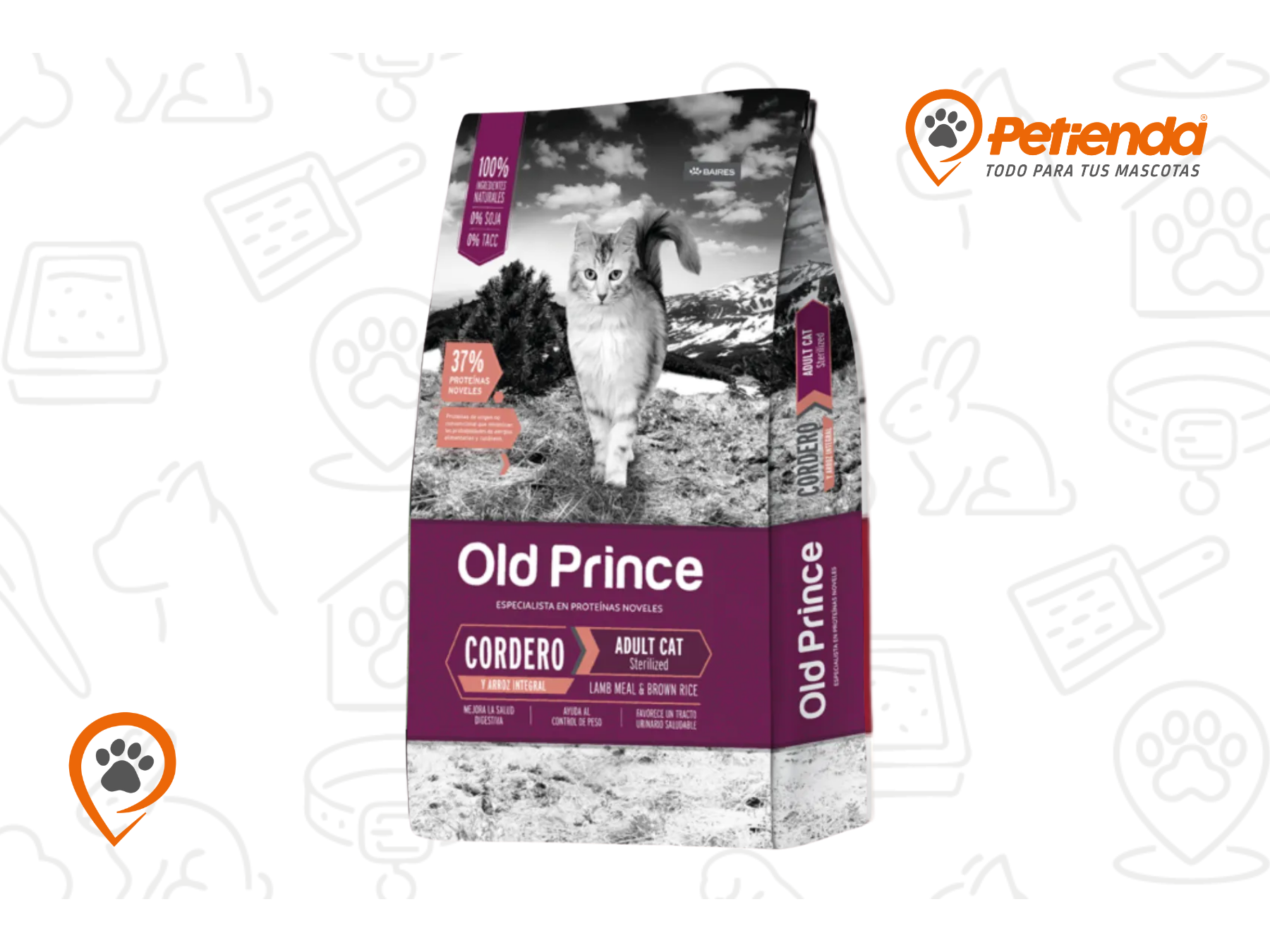 OLD PRINCE NOVEL ADULTO GATO ESTERILIZADO CORDERO Y ARROZ X3KG