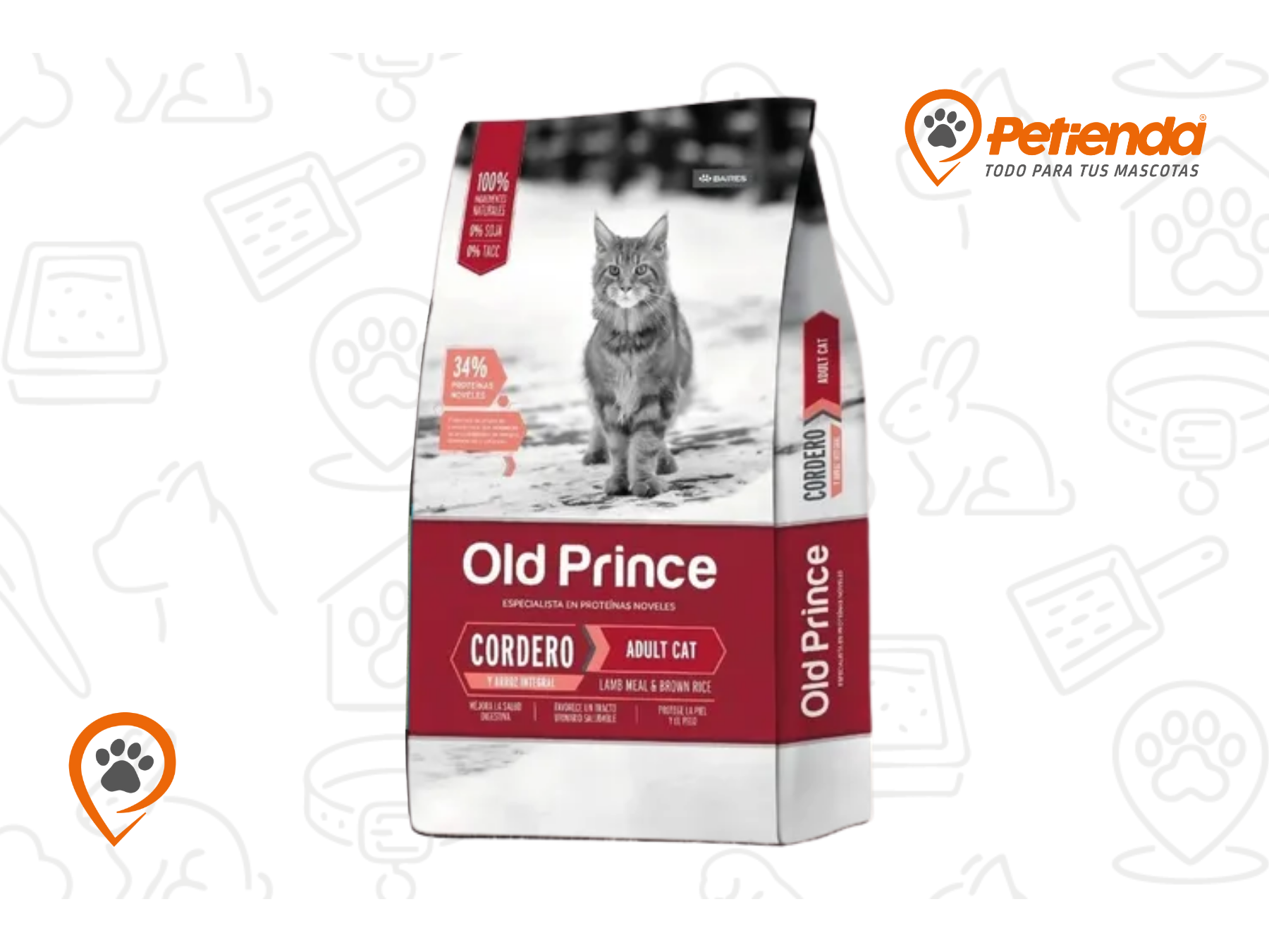 OLD PRINCE NOVEL ADULTO GATO CORDERO Y ARROZ X3KG