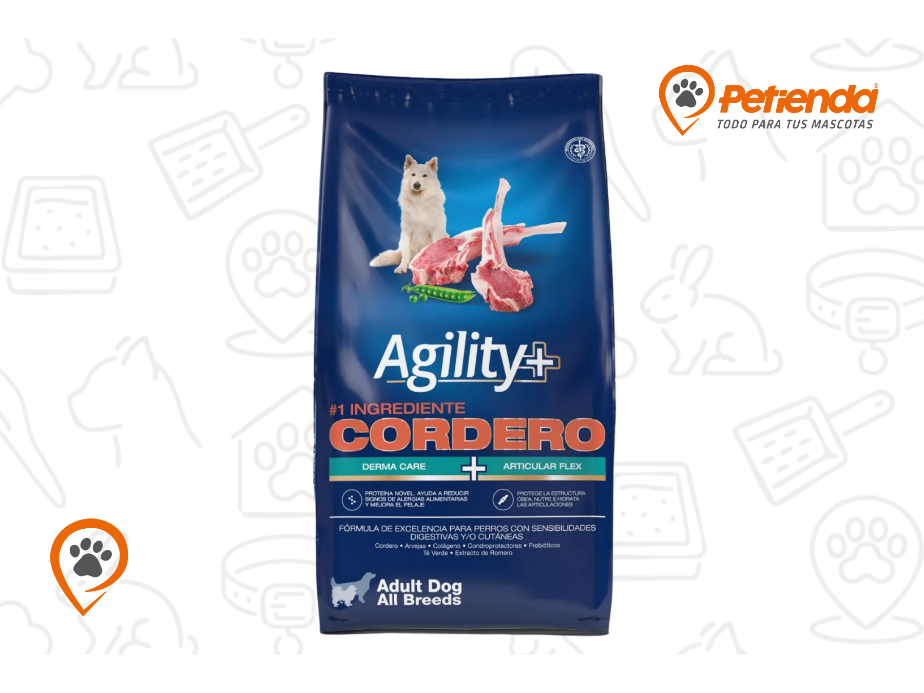 AGILITY+ PERRO ADULTO CORDERO X15KG
