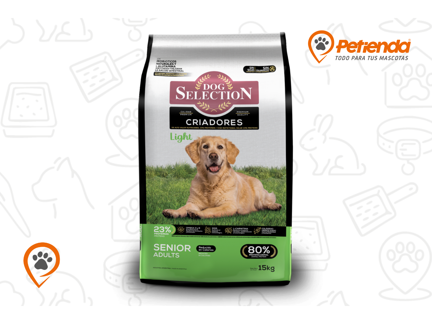 DOG SELECTION CRIADORES SENIOR LIGHT X15KG