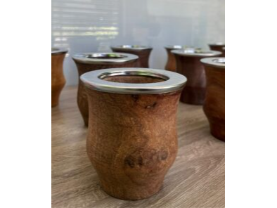 MATE CAMIONERO DE ALGARROBO Y ACERO