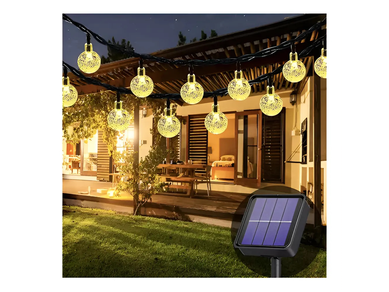 GUIRNALDA DE LUCES SOLARES 5M BLANCO Y  CALIDO (HCP160)