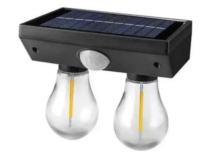 LUZ SOLAR DE JARDIN DOBLE FOCO C/SENSOR SEISA