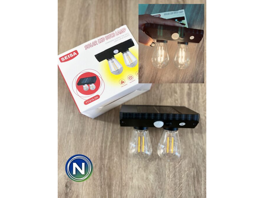 LUZ SOLAR DE JARDIN DOBLE FOCO C/SENSOR SEISA
