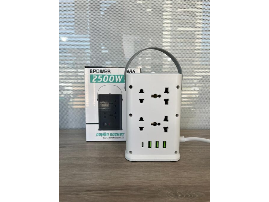 ZAPATILLA PORTATIL 2 NIVELES C/ILUMINACION 1,9M (8 ENCHUFES /USB / USB-C)N86