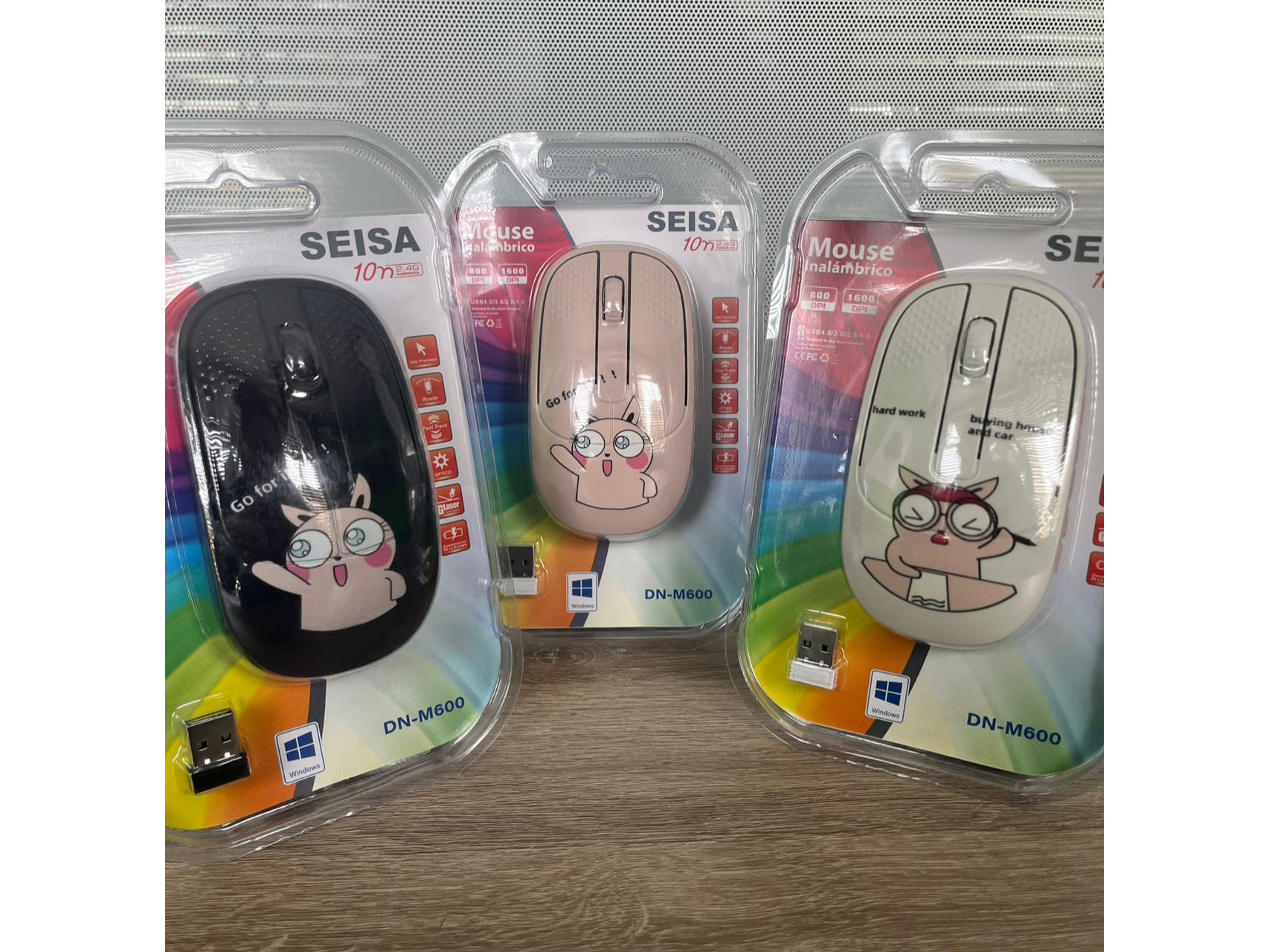 MOUSE INALAMBRICO RECARGABLE SEISA C/DISEÑO DN-M600