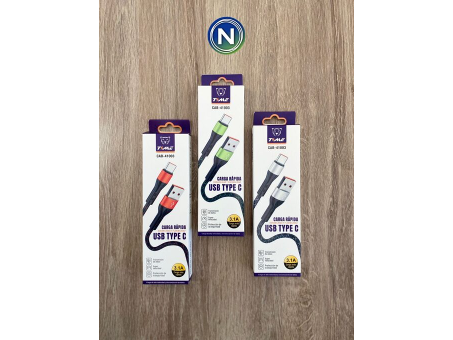CABLE USB TIPO C 3.1 TIME (CAB-41012)(CORDON REFORZADO)