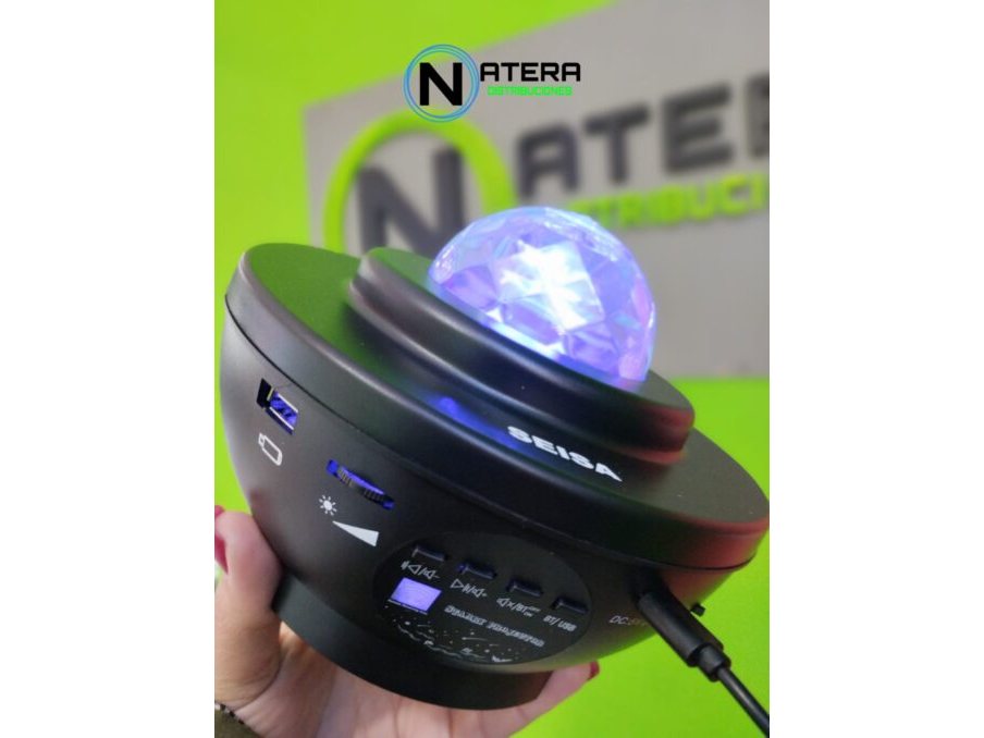 MEDIA ESFERA LED RGB Y PARLANTE SEISA (LED-B45G)