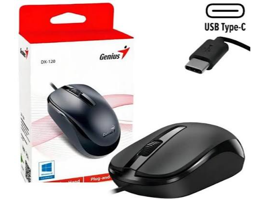 MOUSE USB OPTICO C/CABLE TIPO C GENIUS DX-110